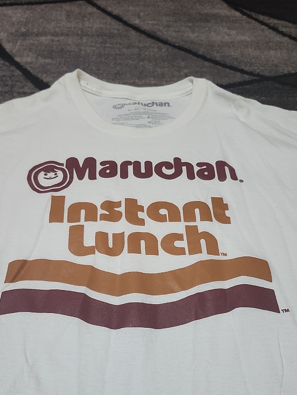 MARUCHAN ROMEN NOODLE INSTANT LUNCH WHITE COTTON CREW-NECK UNISEX TEE-SHIRT PR-F - Picture 2 of 12